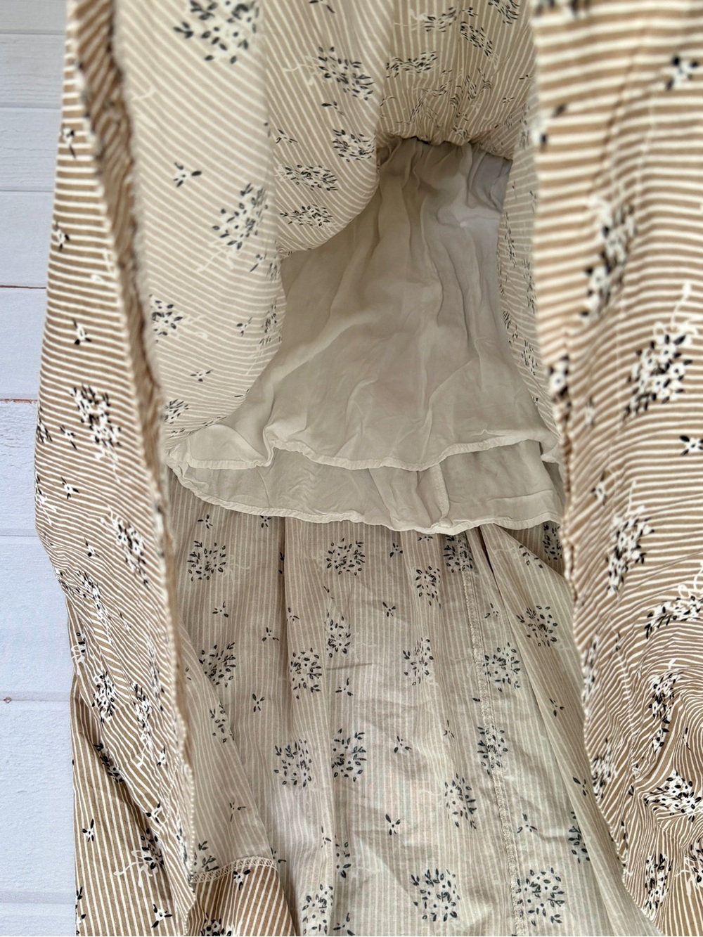 Entro Smocked Tied-Front 100% Cotton Smocked Floral Midi Dress L Cottagecore - Picture 6 of 10